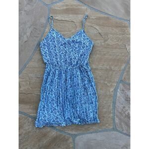 Naked Zebra Blue Floral Tank Dress Sz M CR